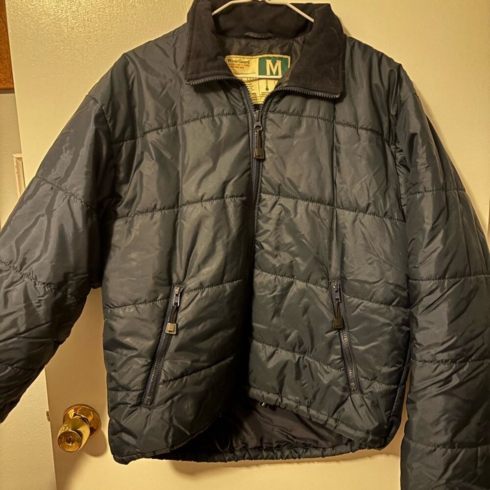 Vintage Men's Blue Quilted WearGuard Puffer Jacket Winter Core Cozy Vibes